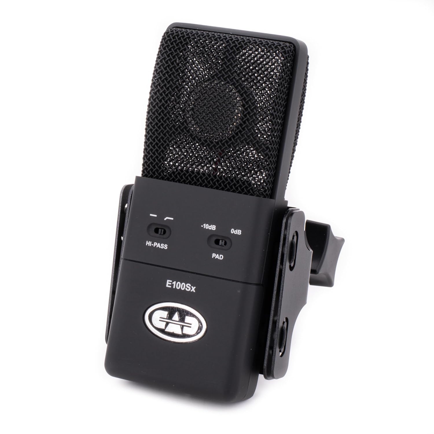 CAD Audio E100SX Large-Diaphragm Supercardioid Condenser Microphone – Vintage Tone, Hi-Pass Filter, 10 dB Pad & Shock Mount