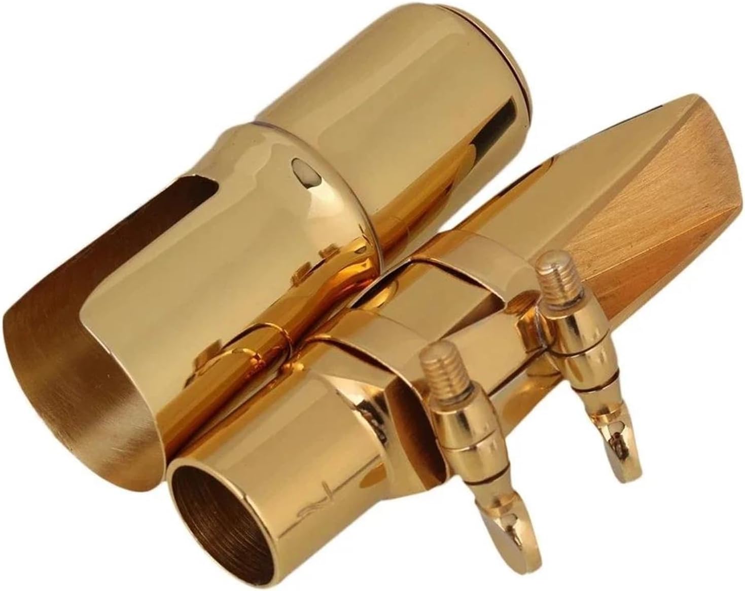 1pcs 7# B-flat Saxophone Saxophone Metal Mouthpiece Ligature Set Woodwind Instruments Parts Gold/silver Plated saxophone accessories kit(Gold)