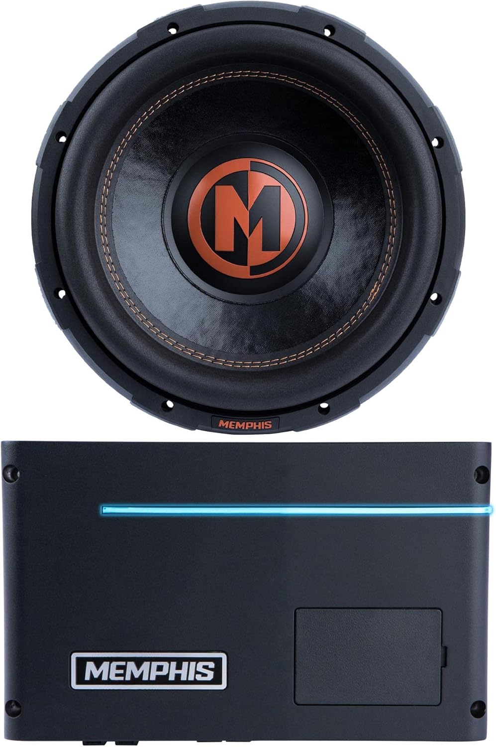 Memphis PRXA600.1 Power Reference Series Mono Subwoofer Amplifier and 1 Memphis Audio MJP1222 12
