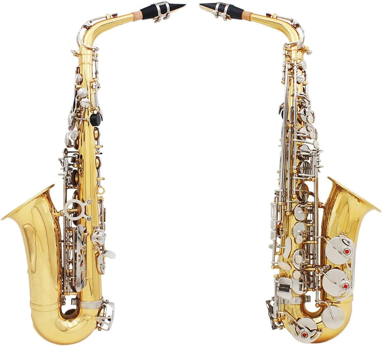 Saxophone Brass EB E-Flat White Shell Button Saxophone Wind Instrument with Case