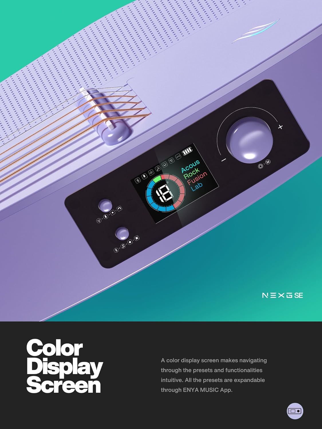Enya Acoustic Electric Carbon Fiber Travel Guitar, NEXG SE Smart Guitarra for Adults with 30W Wireless Speaker, Thickened Gig Bag, Wireless Headset Mic, Charging Cable, and Adjusting Wrench 38 Inch