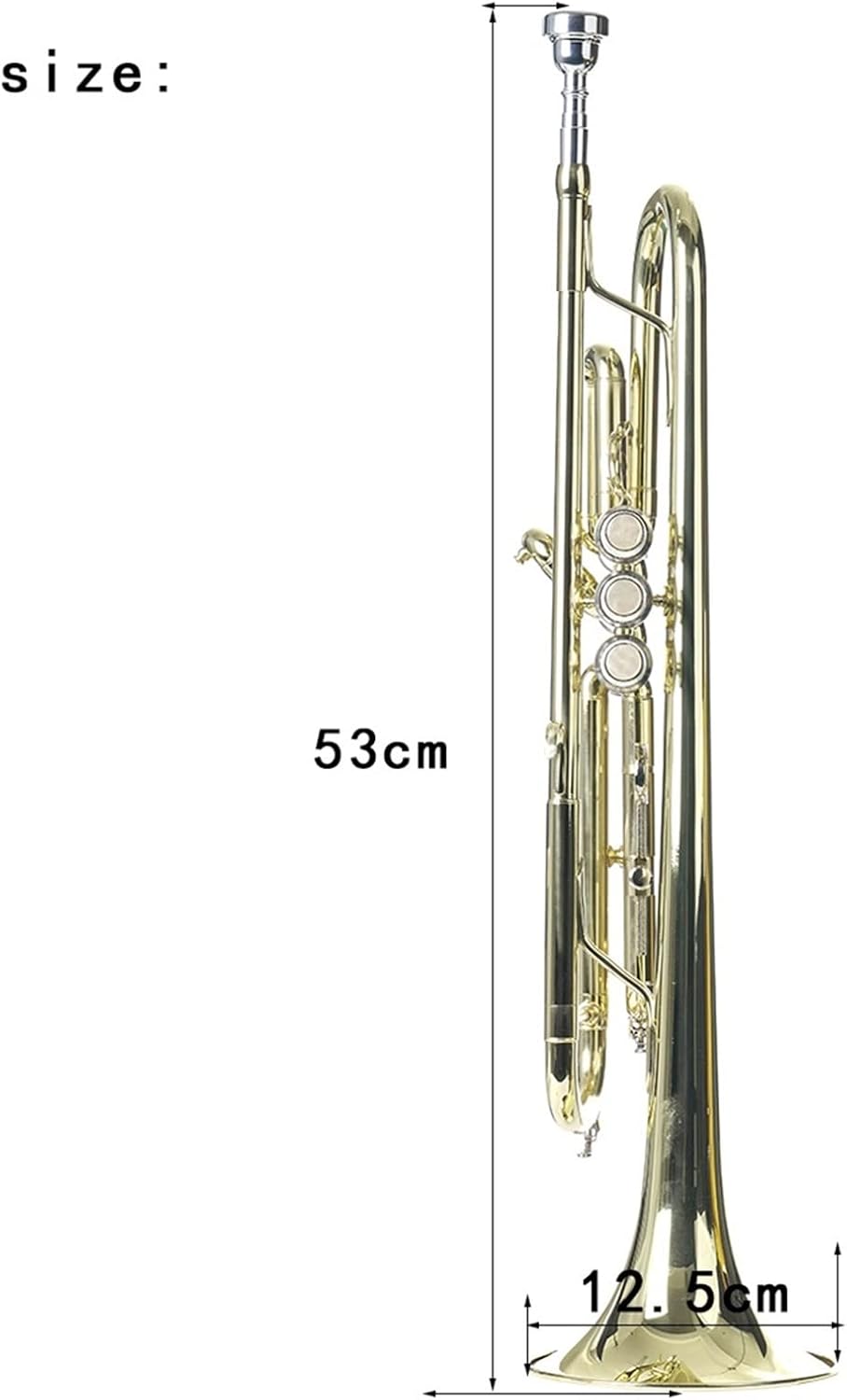 TSTS Golden Trumpet Instrument Playing Grade Children's Adult Wind Band B-Flat Brass Trumpet Instrument Professional Trumpet