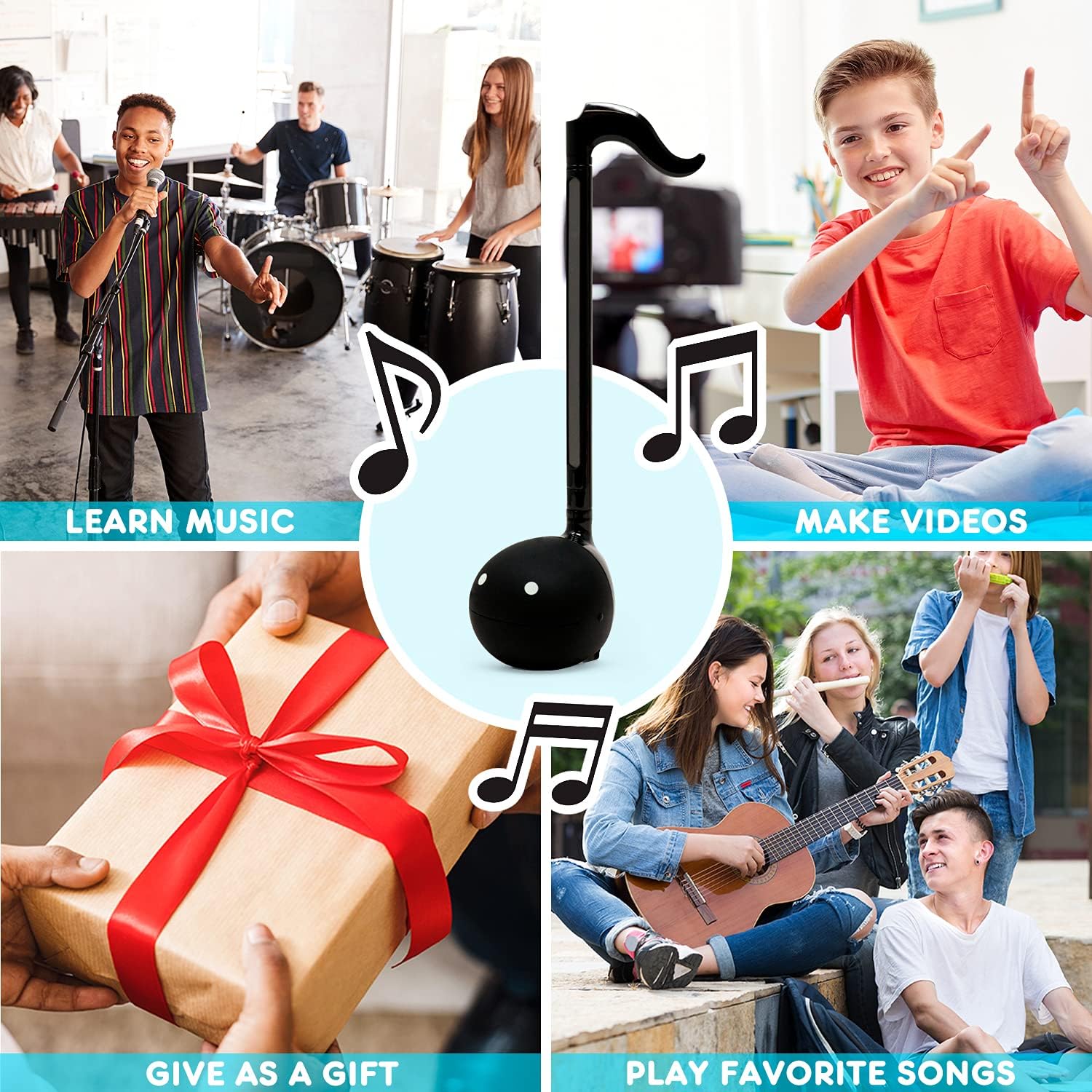 Otamatone Black Japanese Electronic Musical Instrument Portable Music Synthesizer Collector's Set Regular + Deluxe