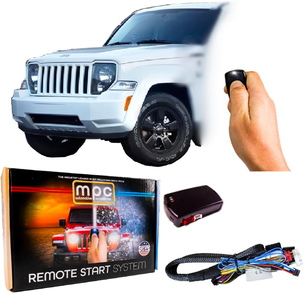 MPC Remote Start Kit Compatible with 2008-2013 Jeep Liberty || 100% Plug N Play || Press OEM Key Fob 3X Lock to Start || Key to Start || USA Tech Support