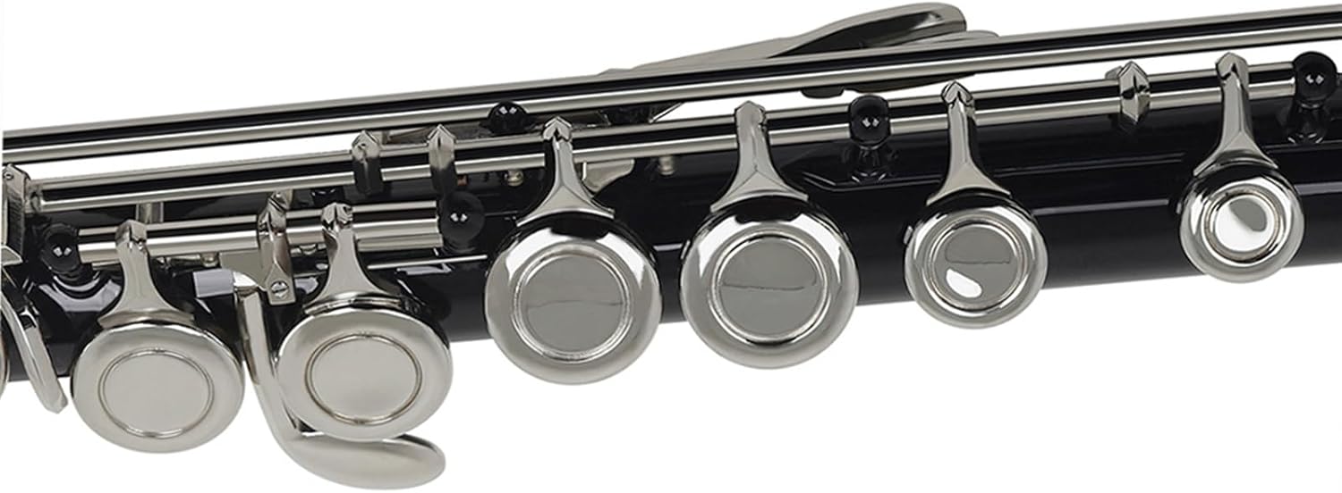 Flute Black 16-Hole Flute Woodwind Closed Key Plus E Key C Nickel-Plated Flute with Music Box Flutes Musical Instruments