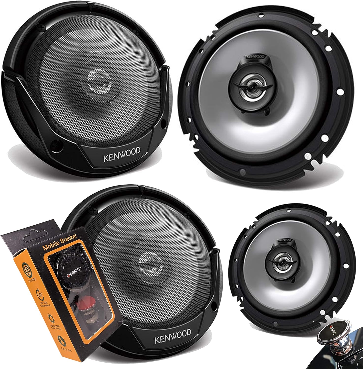 2 Pairs of Kenwood KFC-1666S 600W Max (60W RMS) 6.5