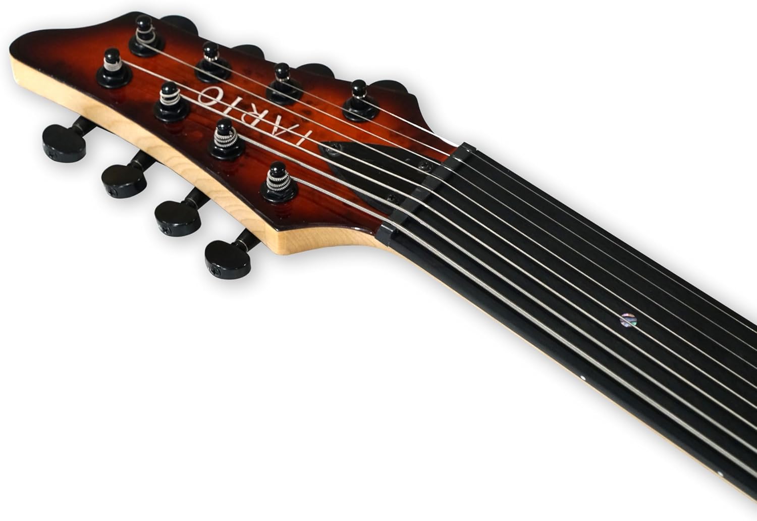 TARIO Fretless 8 String Electric Guitar Burl poplar veener top okoume Wood Body Bolt On Maple Neck Poplar Wood Body