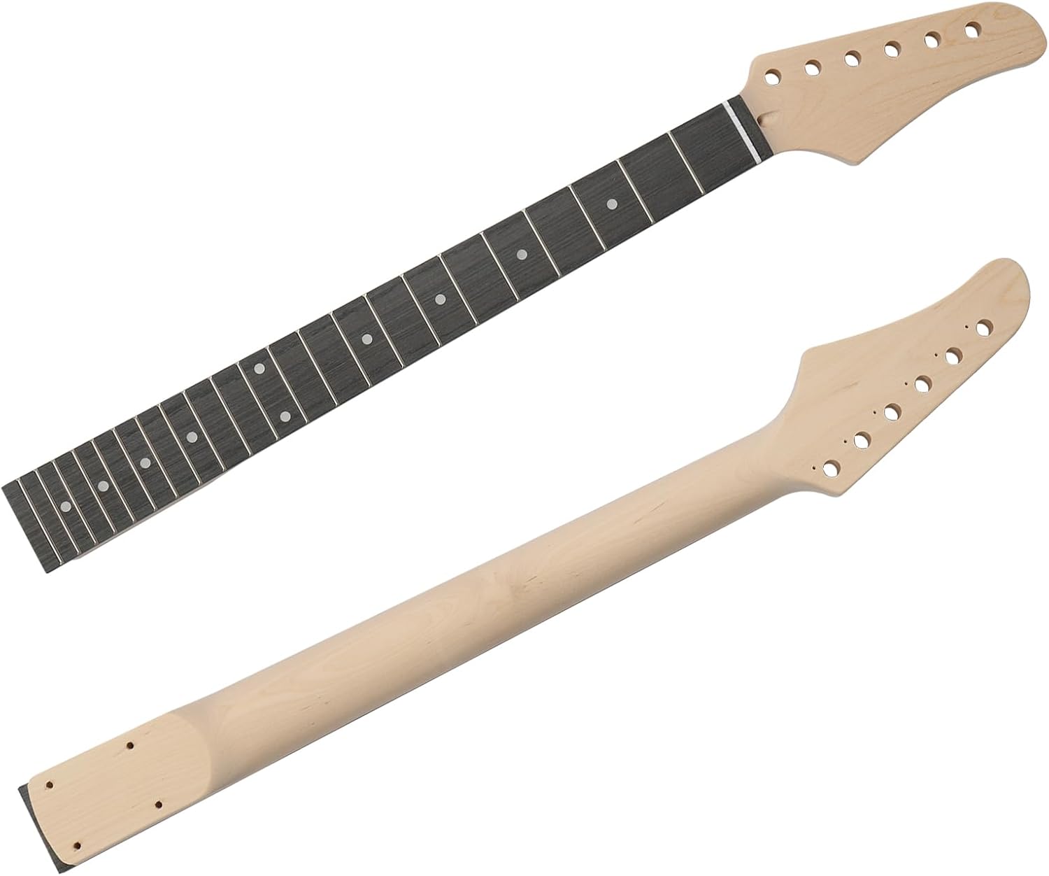 DIY ST Style Electric Guitar Kit, Full Size, Maple Neck, Rosewood Fretboard, Gig Bag, Strap, Cable, Pick, Unbranded, S-S-S Pickup Configuration, Mahogany Body, Natural wood/black/white, UBST39