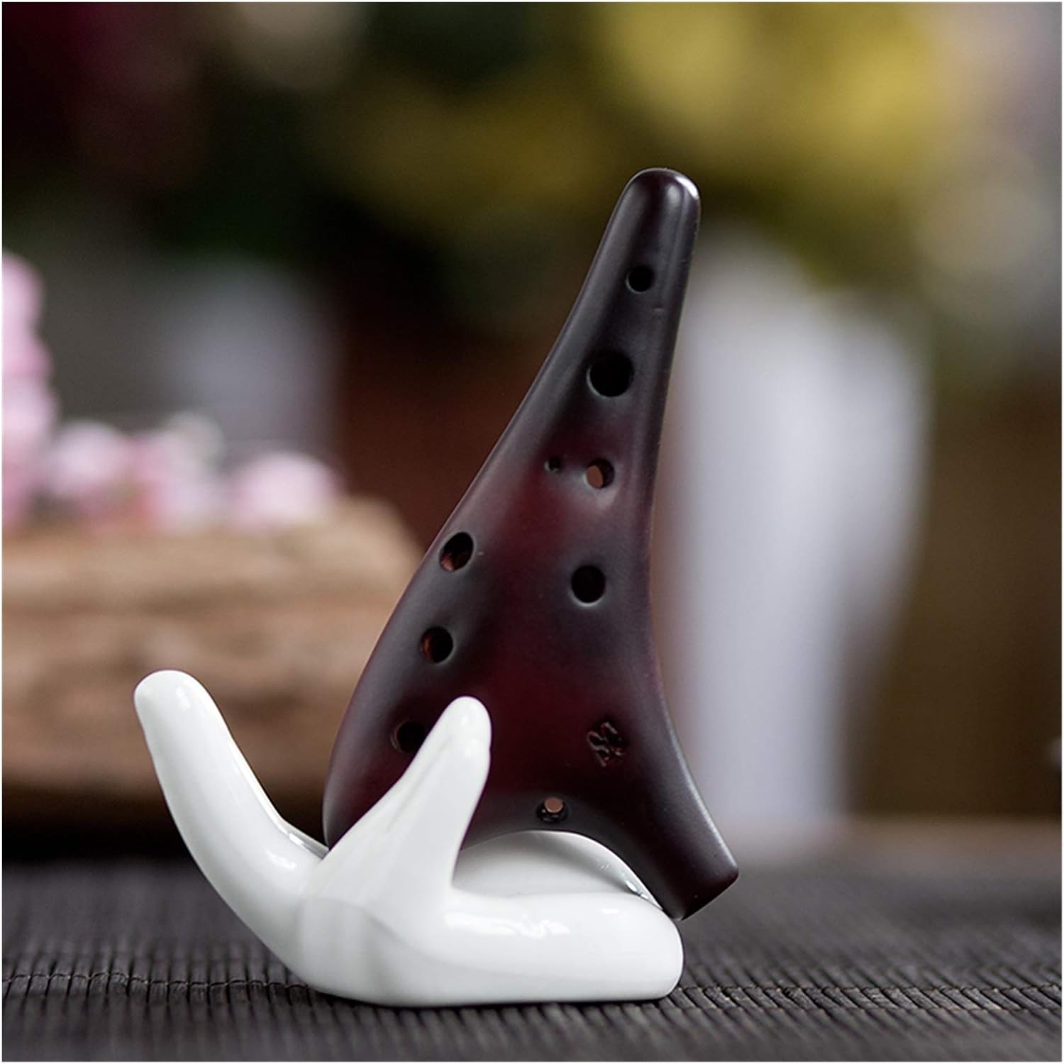 12 Holes Soprano C Ocarina Brown Burning Classic Ocarina Music Instrument Smooth Appearance Woodwind Instrument Flute(Ocarina)