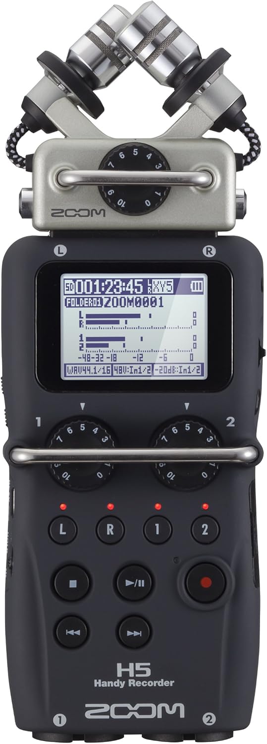 Zoom H5 4-Track Portable Recorder Bundle for Audio Recording