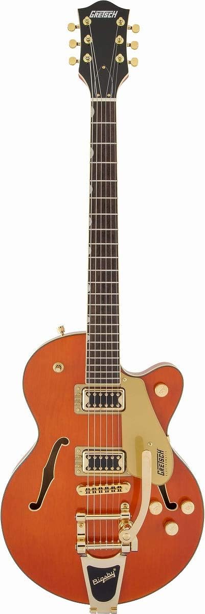 Gretsch G5655TG Electromatic Center Block Jr. Single-Cut Electric Guitar with Laurel Fingerboard, 22 Medium Jumbo Frets, Bigsby and Gold Hardware (Orange)