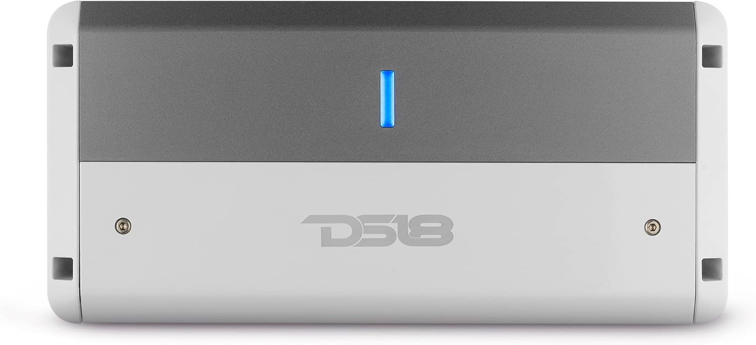 DS18 NXL-M2 Marine Amplifier Full Range 2-Channel Class D Digital IPX5 Marine Grade Amp 1500W Total Peak - Weatherproof Amp - Great for Boats, Motorsports, Motorcycles, and All Elements Applications