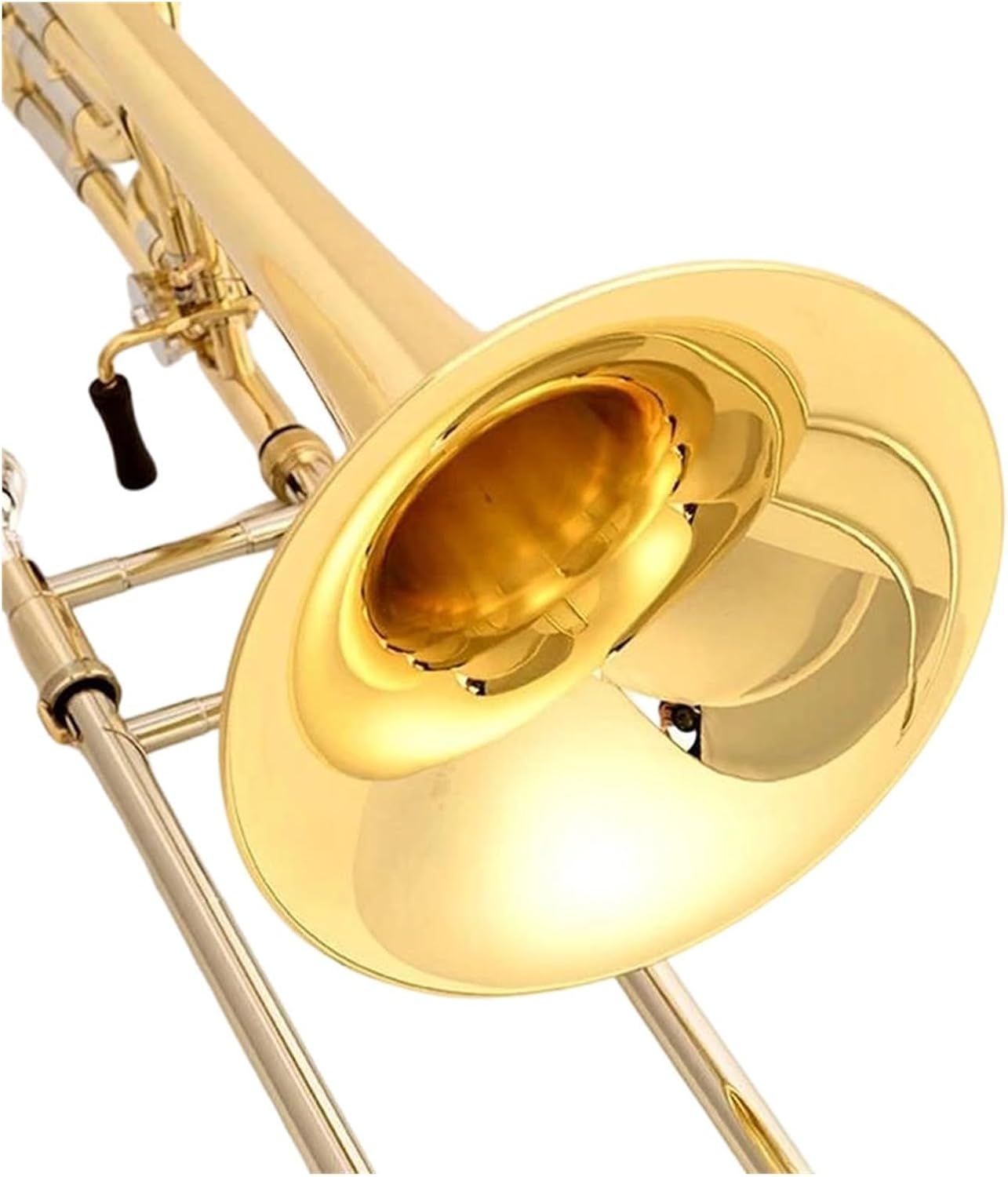 Adult Trombone Instrument Professionally Tuned Bass Trombone Bb Lacquered Gold Brass Instrument With Canvas Storage Box