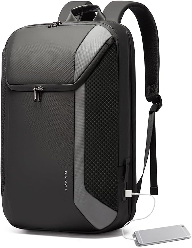 BANGE Smart Business Laptop Backpack Waterproof can fit 15.6-17.3 Inch Laptop with 3.0 USB charging port for men and women