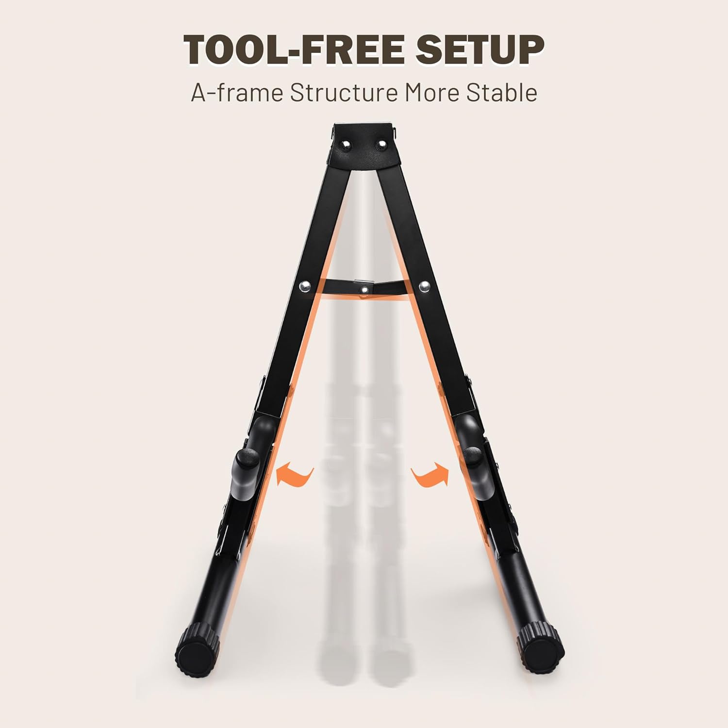 AW Electric Bass Guitar Hard Case Wooden Hard-Shell with A-Frame Folding Guitar Floor Stand