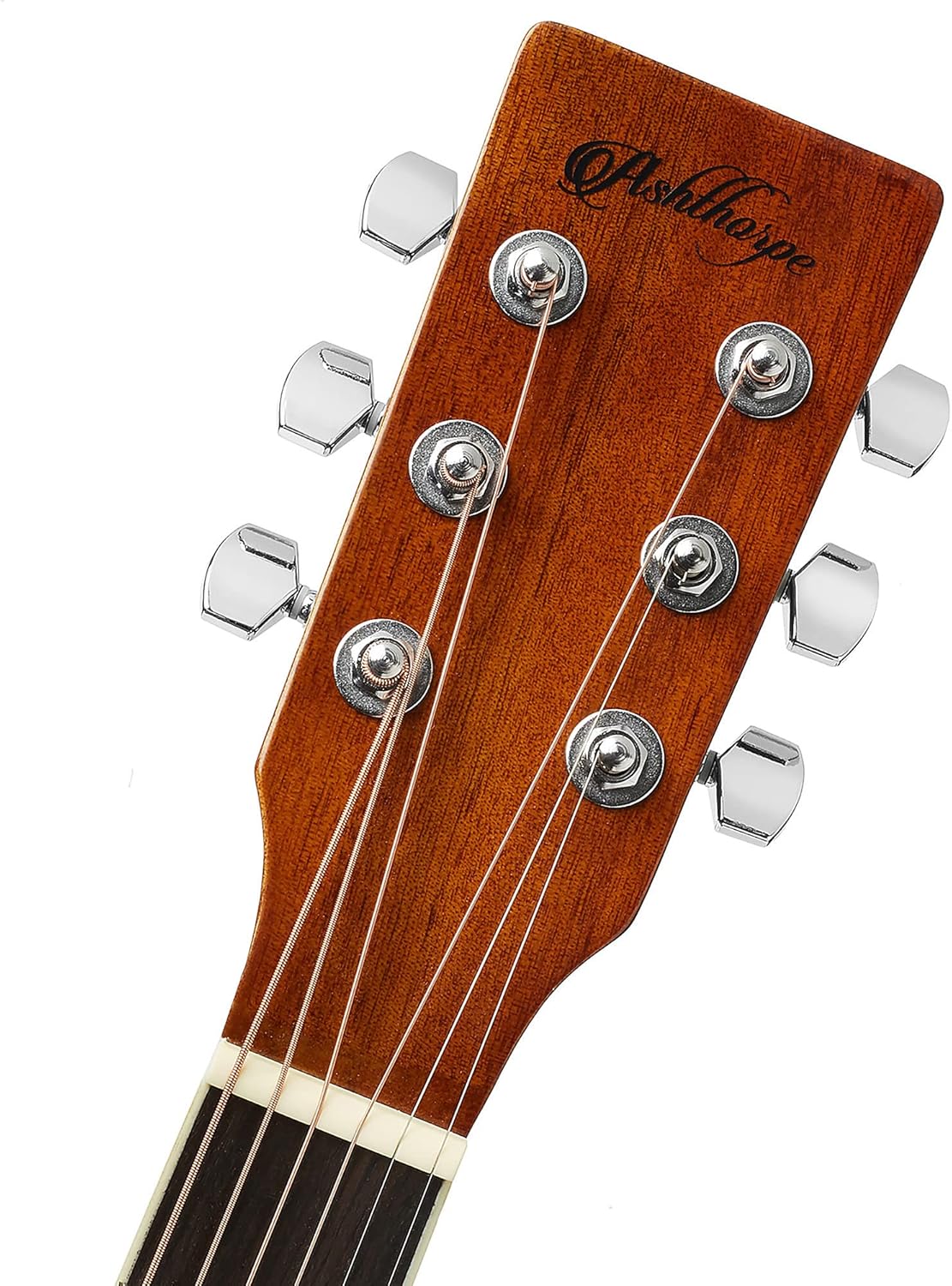 Ashthorpe Full-Size Dreadnought Cutaway Acoustic Electric Guitar Package with 10 Watt Amp - Brown