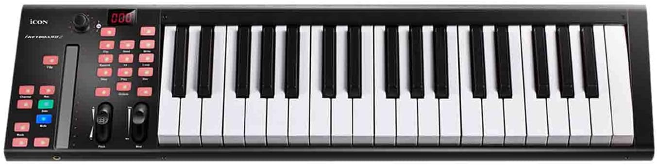 ICON iKeyboard 4X 37-Key MIDI Keyboard Controller with DAW, USB, Backlit Controls, Includes Cubase LE, iMap Software