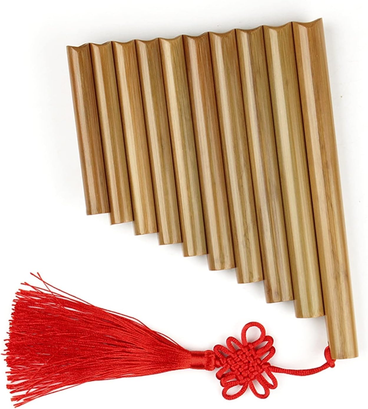 KESHUO Pan Flute 10 Pipes Bamboo Wind Instrument Panpipe G Key Handmade Folk Instrument Panpipes