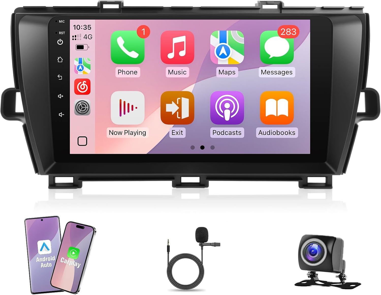 Leadfan Car Stereo Radio for(JBL Version) Toyota Prius 2010 2011 2012 2013 2014 2015, with Wireless Carplay, Android Auto, FM, Plug and Play Wiring Harness, GPS Navigation, SWC,MIC