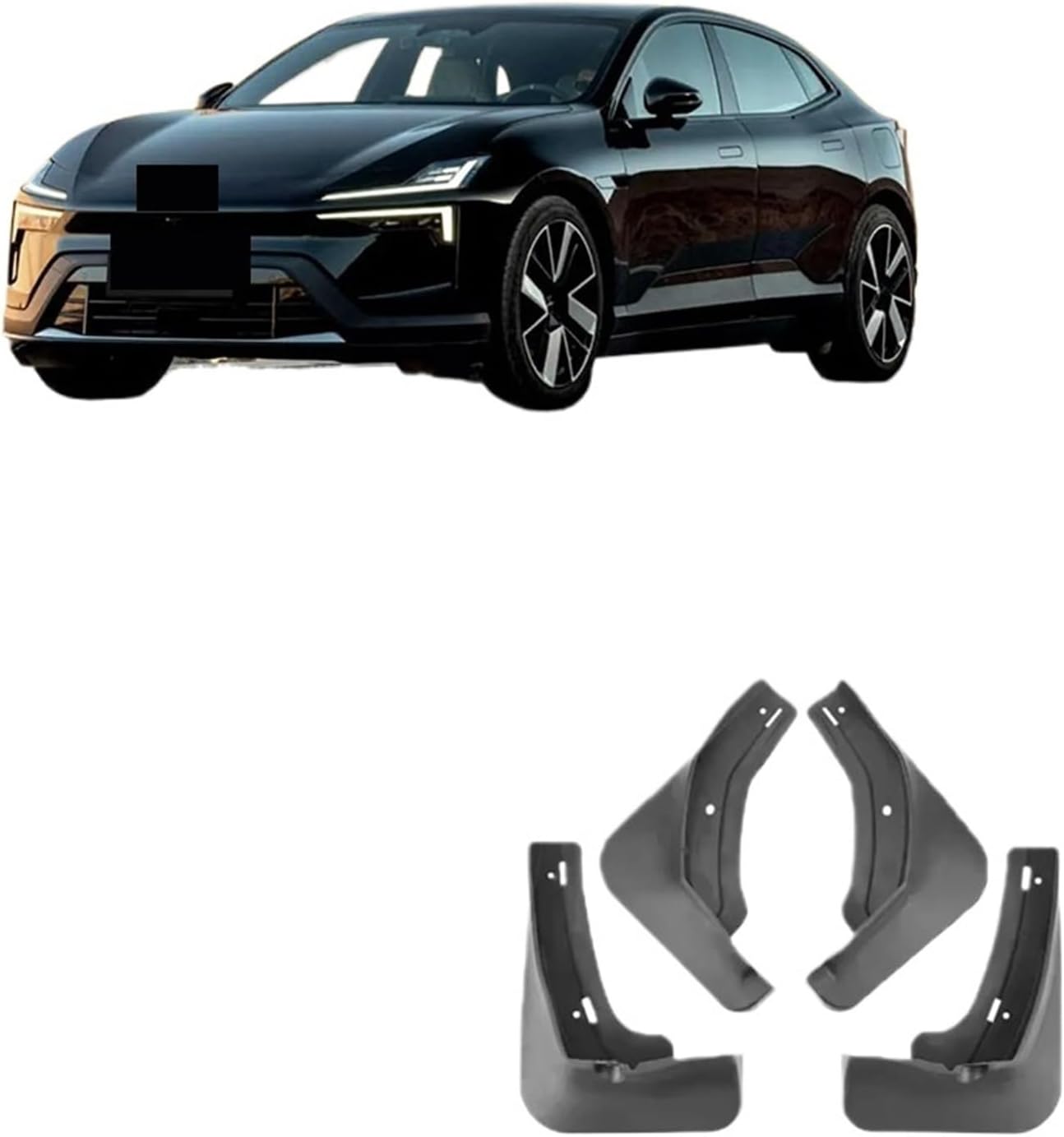 Compatible for Polestar 4 2024 2025 2026-IN 4PCS Mudguard Mud Flaps Splash Guard Mudflap Car Front Rear Wheels Fender Tool Auto Accessories