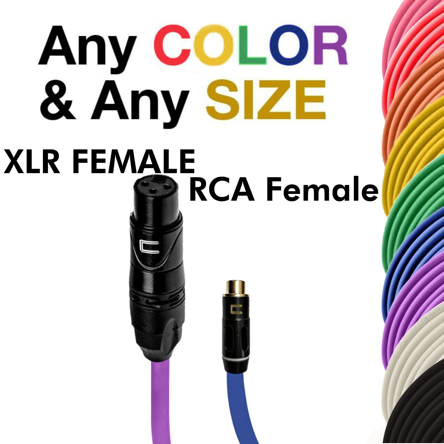 Unbalanced XLR Female Cable to RCA Female - 100 Feet - Red - Pro 3-Pin Microphone Connector for Powered Speakers, Audio Interface or Mixer for Live Performance & Recording