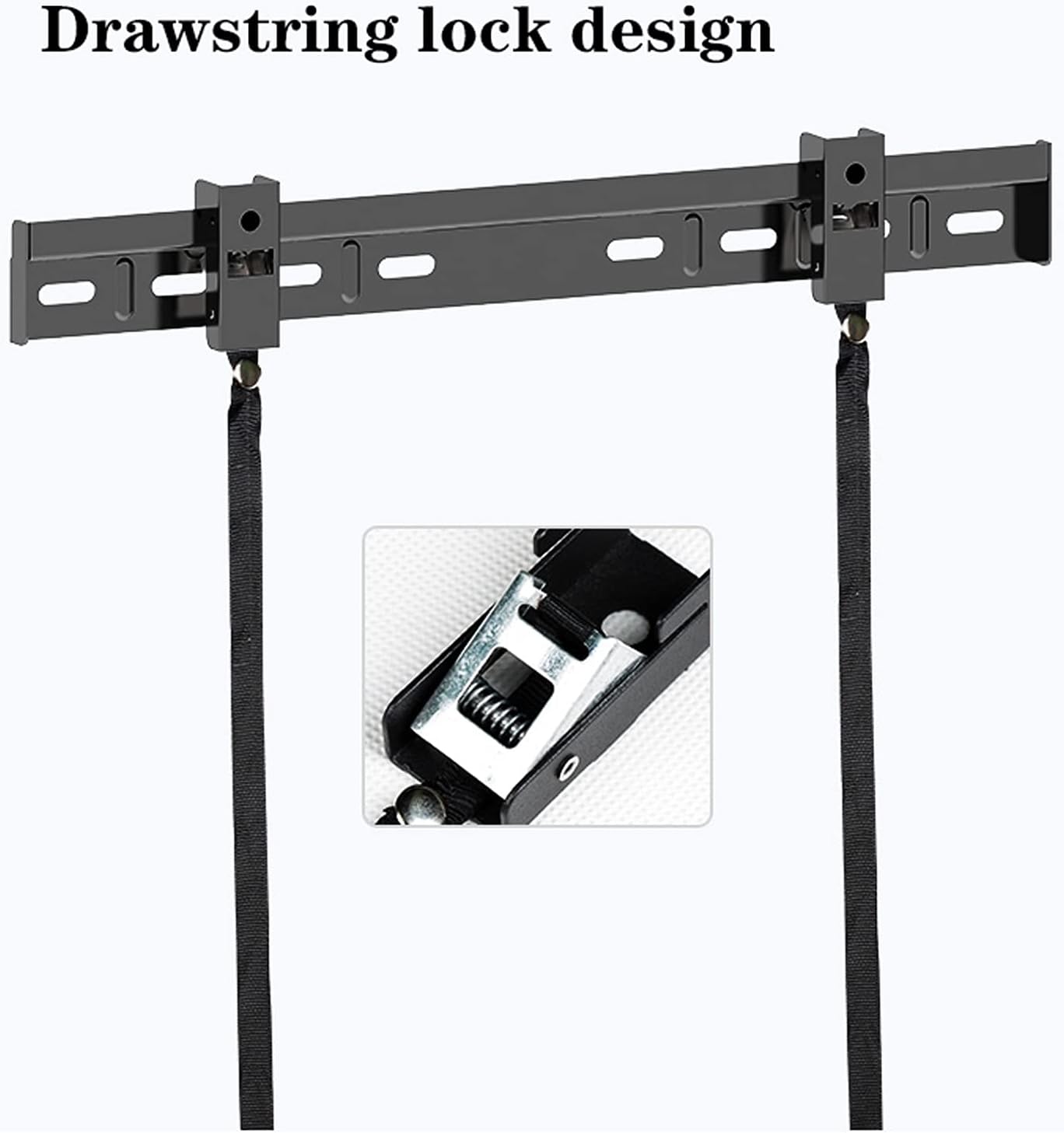 TV Monitor Holder Rack Wall-Mounted TV Bracket Low Profile Wall Fixed with Anti-Dropping Corners and Double Hooks for Most 26-80 Inch Flat Sn TVs,L