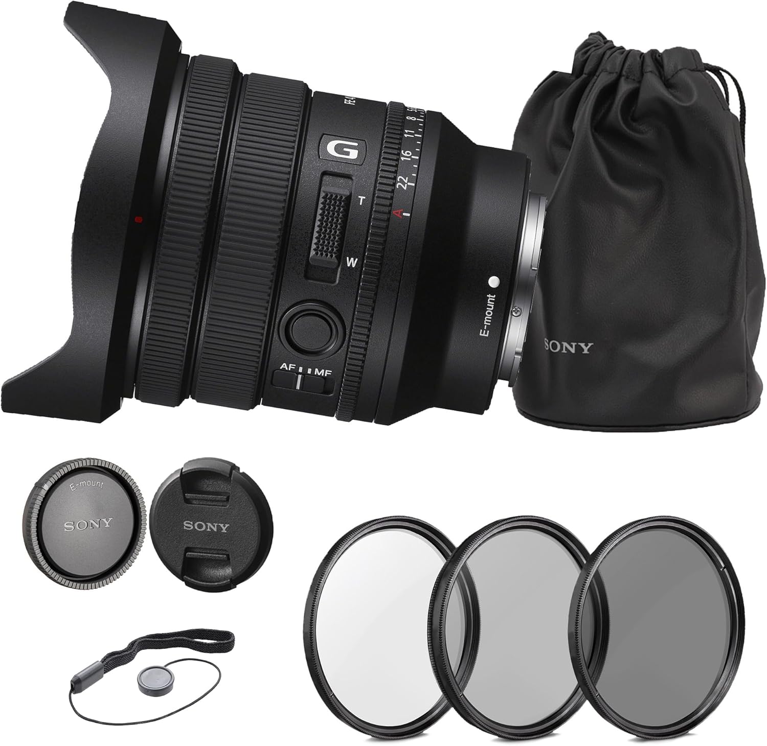 Sony FE PZ 16-35mm f/4 G Lens (SELP1635G) + Filter Kit + Cap Keeper + Cleaning Kit (Renewed)