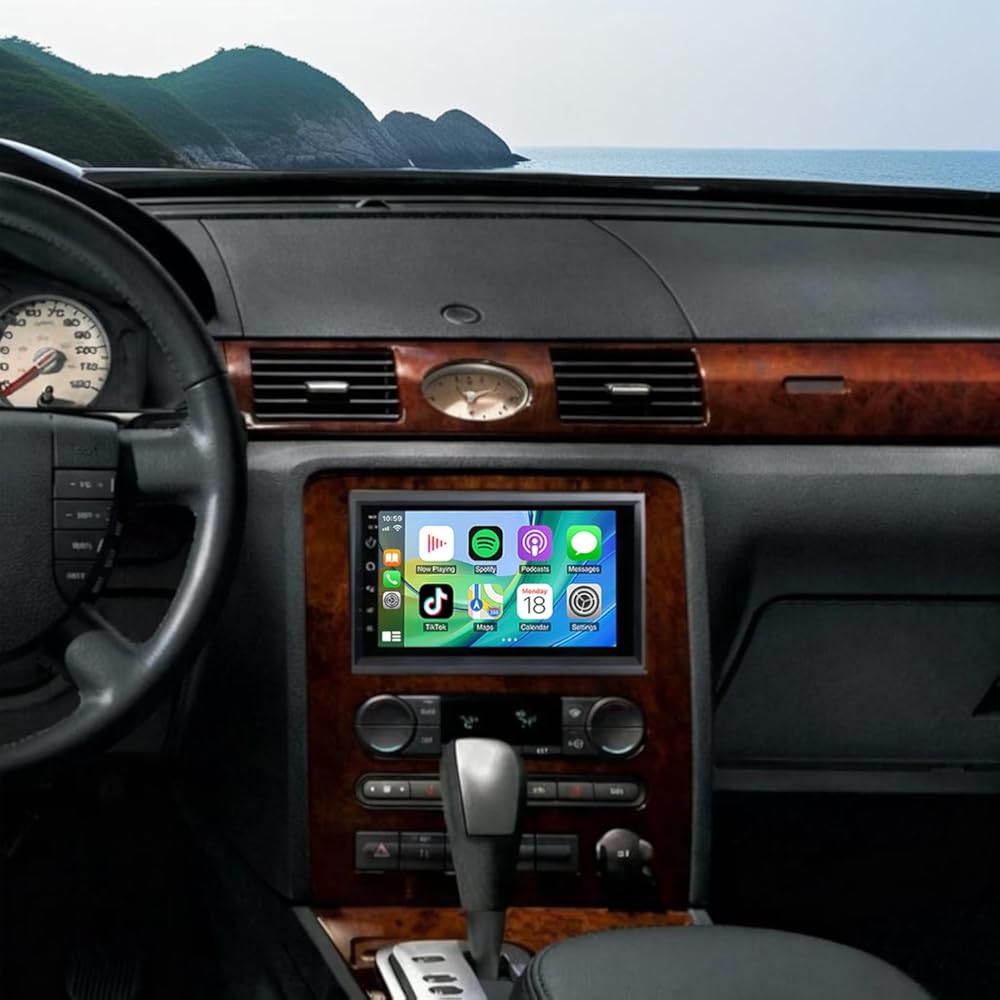 7Inch Double Din Car Stereo Radio for Ford Five Hundred 2005 2006 2007-4G+64G Car Audio Receiver with Carplay/Android Auto,Built-in GPS Bluetooth WiFi FM RDS DSP SWC + Backup Camera