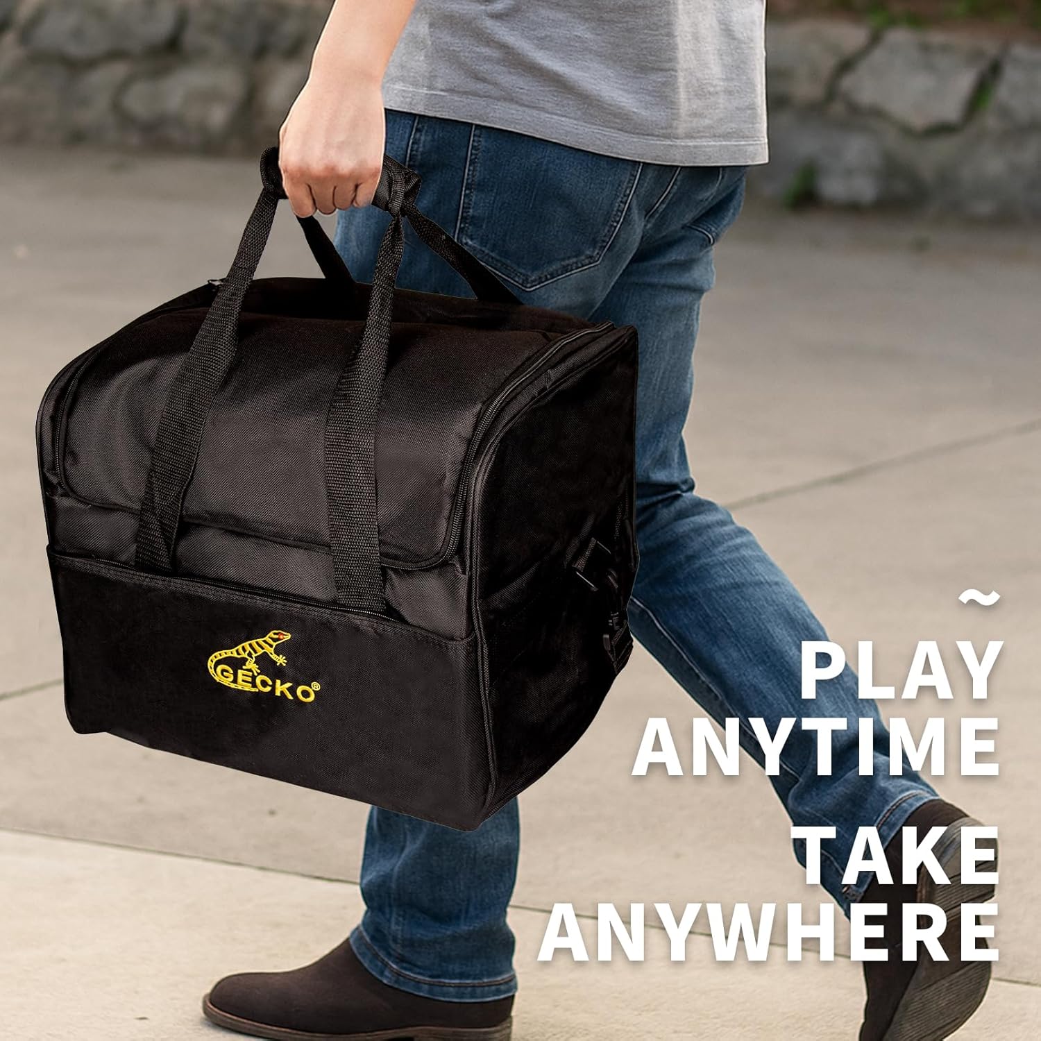 GECKO Cajon Drum Box with Tool-Free Adjustable Guitar Strings, Snare and Bass Tones | 12.6