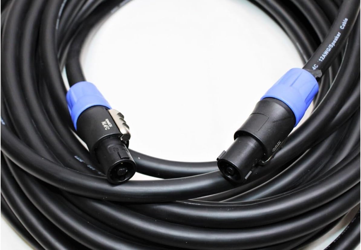 LASE 50 Ft SpeakOn Speaker Cable w/NEUTRIK NL4FC 12ga 4 Conductor Pure Copper