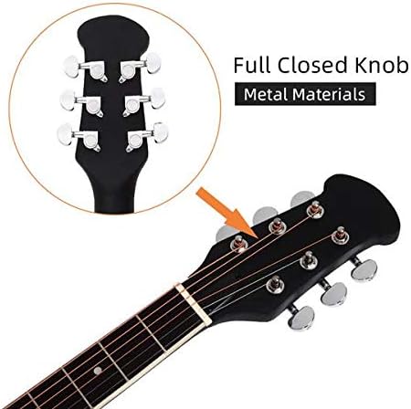 41 inch Cutawary Round Back Acoustic Guitar Spruce Top Grape Hole Black