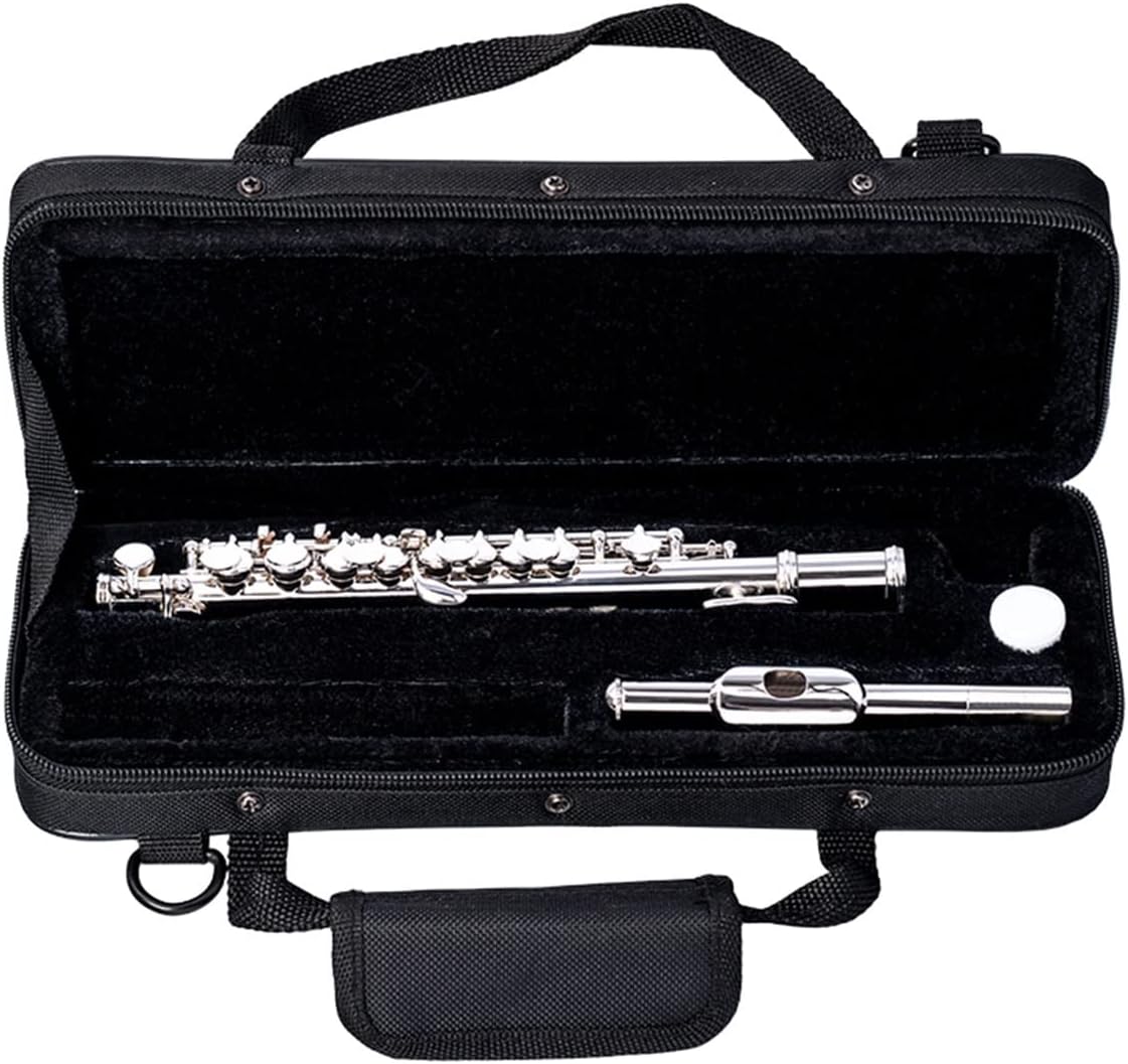 Flutes Nickel Plated Piccolo Flute Kit C Key Cupronickel Woodwind Instrument with Padded Bag