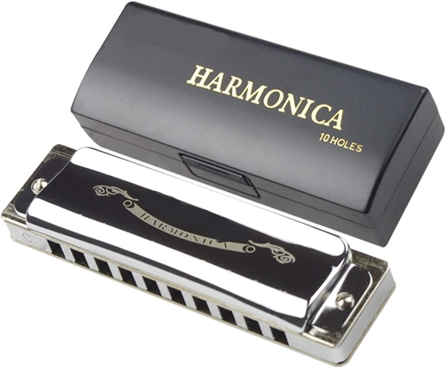SUOFEILAIMU Copper Comb Harmonica 10 Hole 20 Tone Diatonic Blues Harp Woodwind Gaita Musical Instruments Organ (Color : F Key)