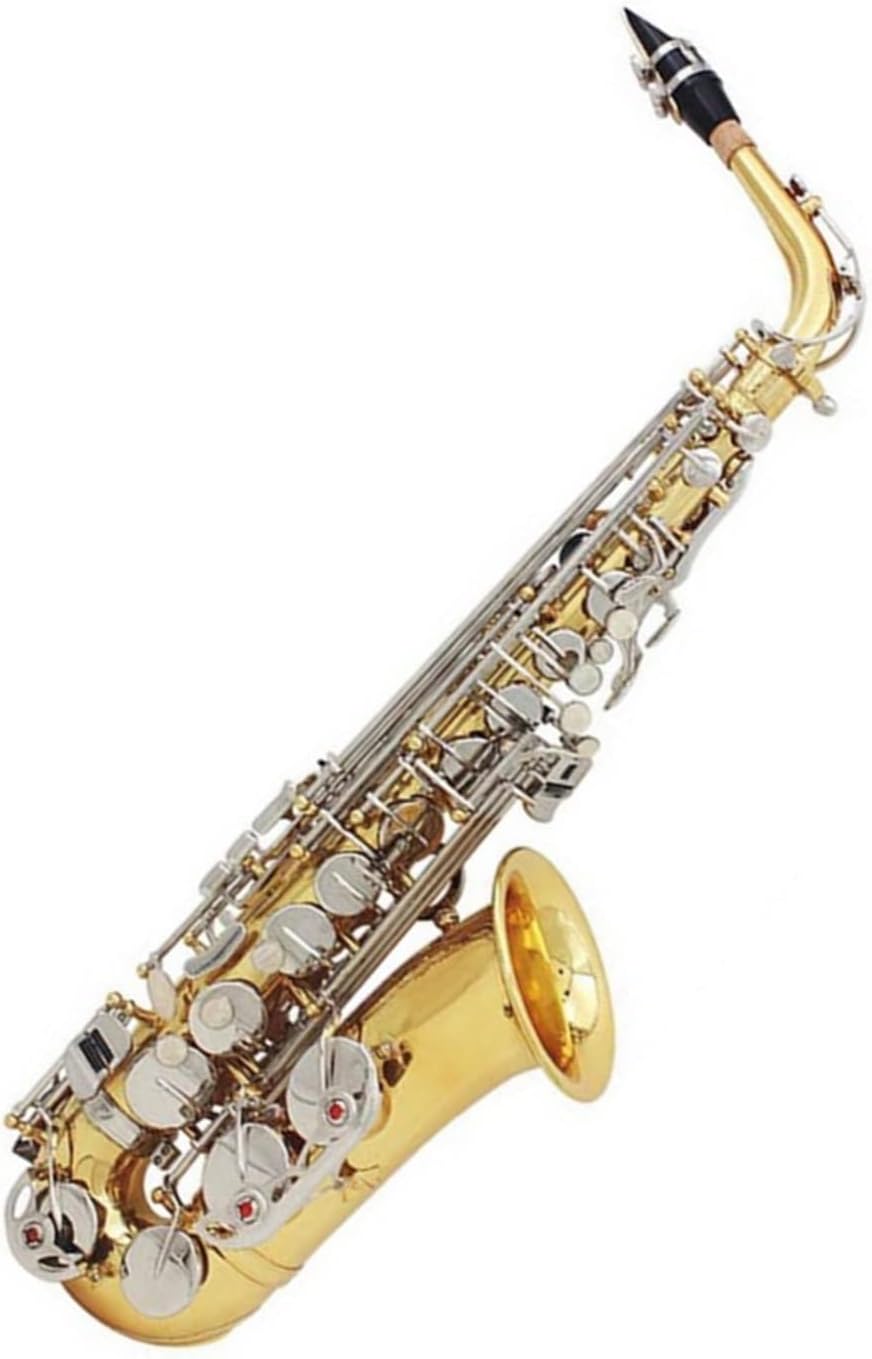 EB Alto Saxophone Brass Silver Plated Professional Woodwind Instrument E Flat Sax with Accessories (Color : 13)