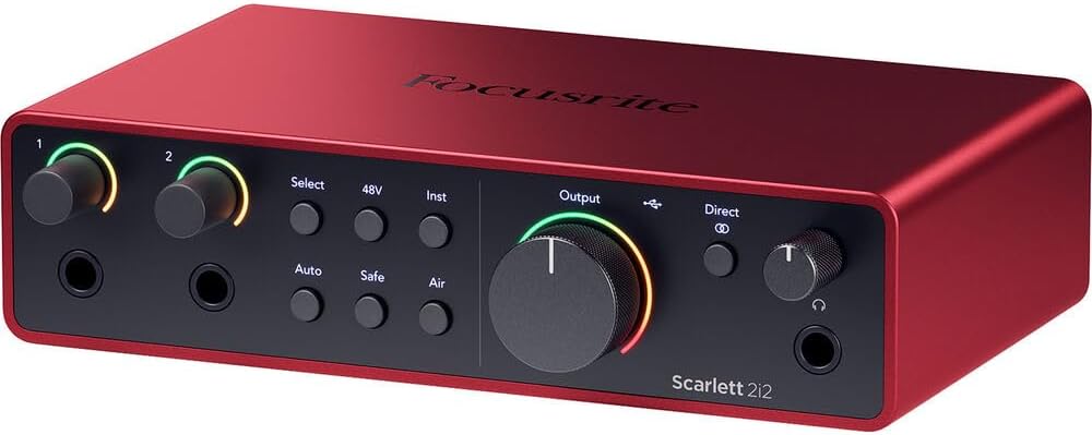 Focusrite Scarlett 2i2 USB-C Audio Interface (4th Gen) Bundle with Mackie CR3-X Creative Reference Series 3