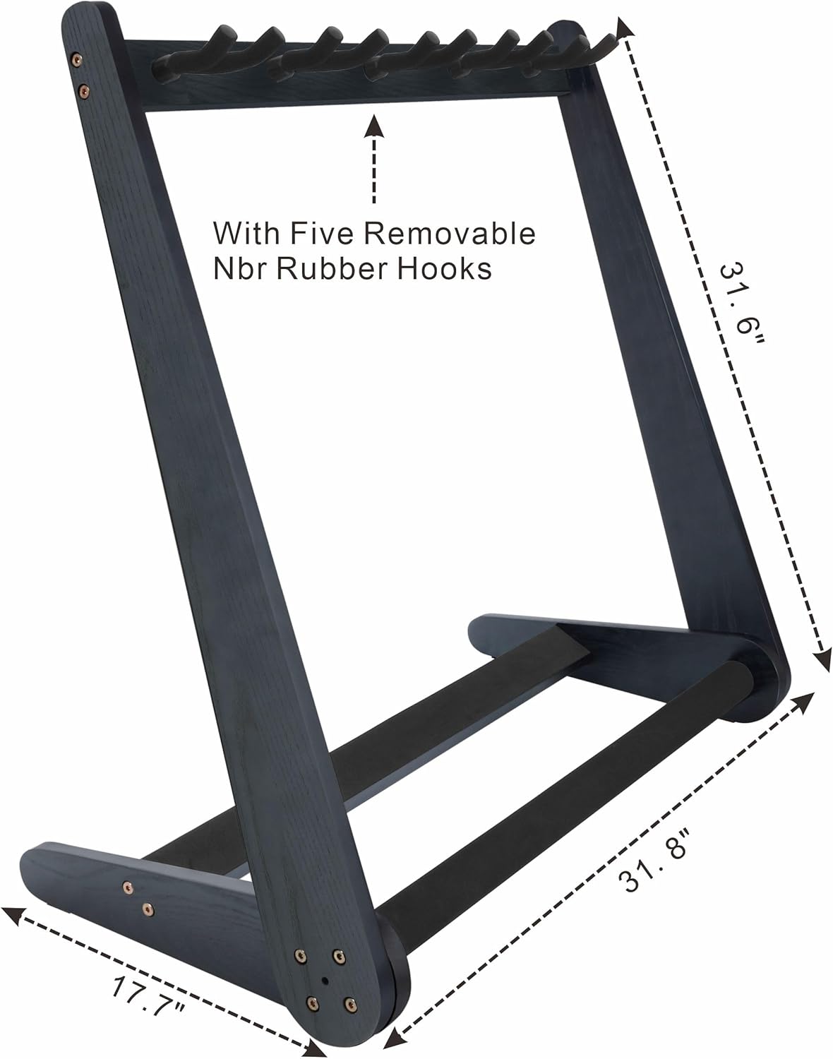 Nefelibata Multi-Purpose Guitar Stand 5 Stands Wooden Guitar Stand Floor Stand for Guitars and Cases, Electric Guitars, Acoustic Guitars, Bass Guitars, Cellos - German Ash-Black