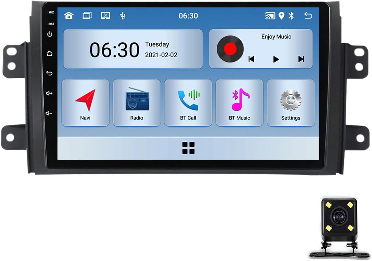 9 Inch Car Stereo Android Radio for Suzuki SX4/Fiat Sedici 2006~2014, Touch Screen Head Unit with Backup Camera GPS Navigation Support Carplay/Auto/Mirror Link/Bluetooth/WiFi/SWC/USB/FM