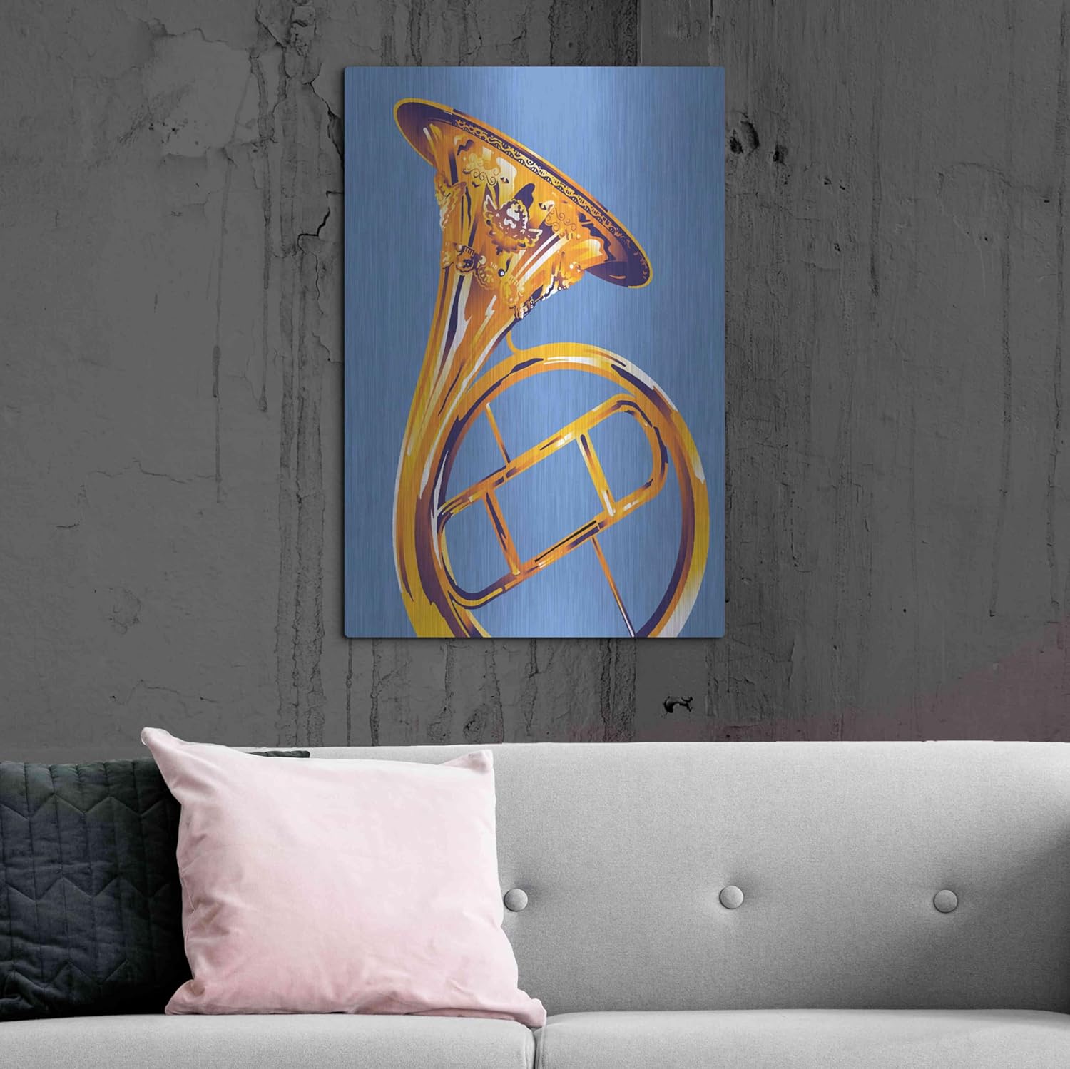 'French Horn 8' by David Chestnutt, Metal Wall Art, 24