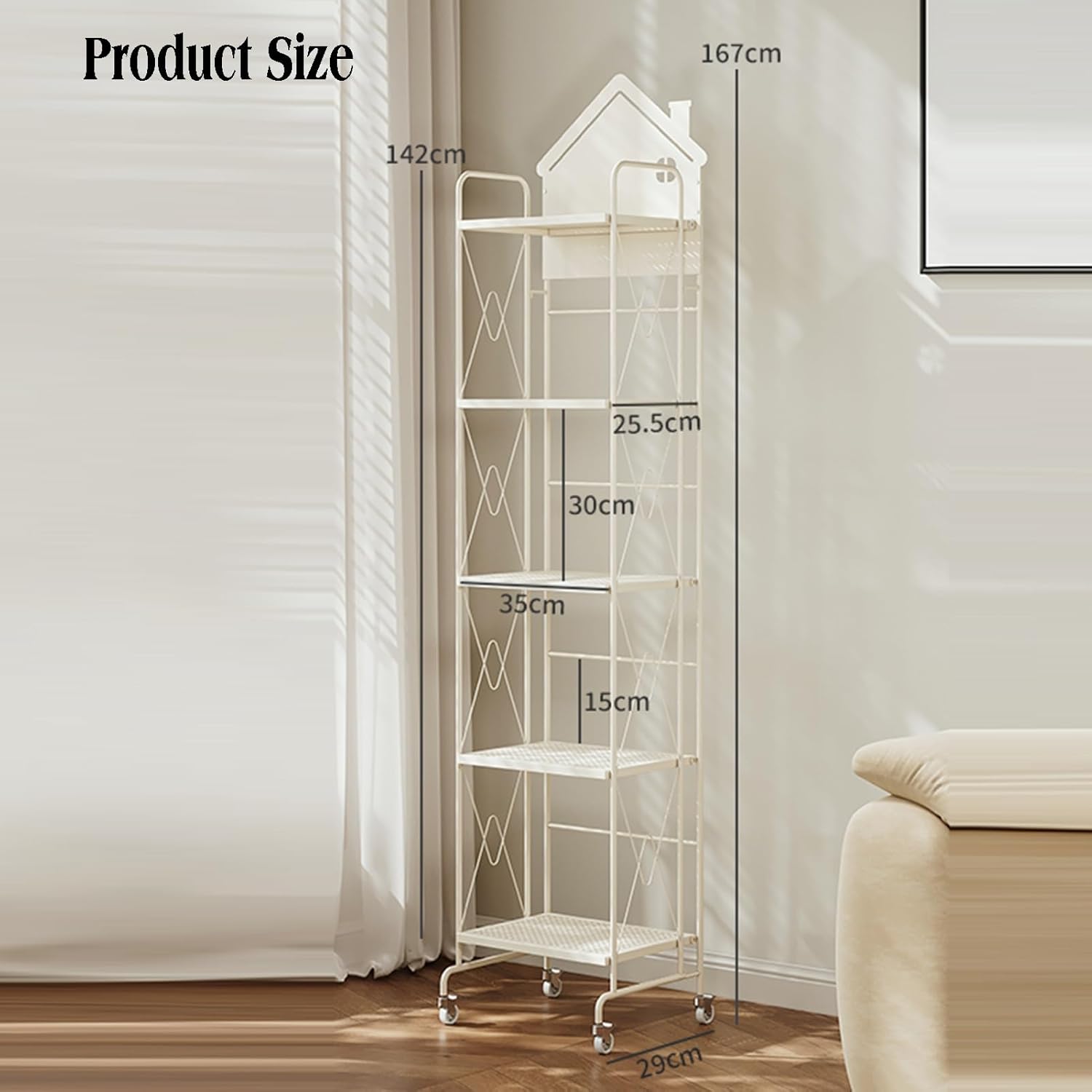 3/4/5 Layer Corner Bookcase,Storage Display Rack, Multi-Layer Storage Rack,Easy to Use for Small Space,Living Room, Office(Color 2,3tier) (Color 1 5tier)