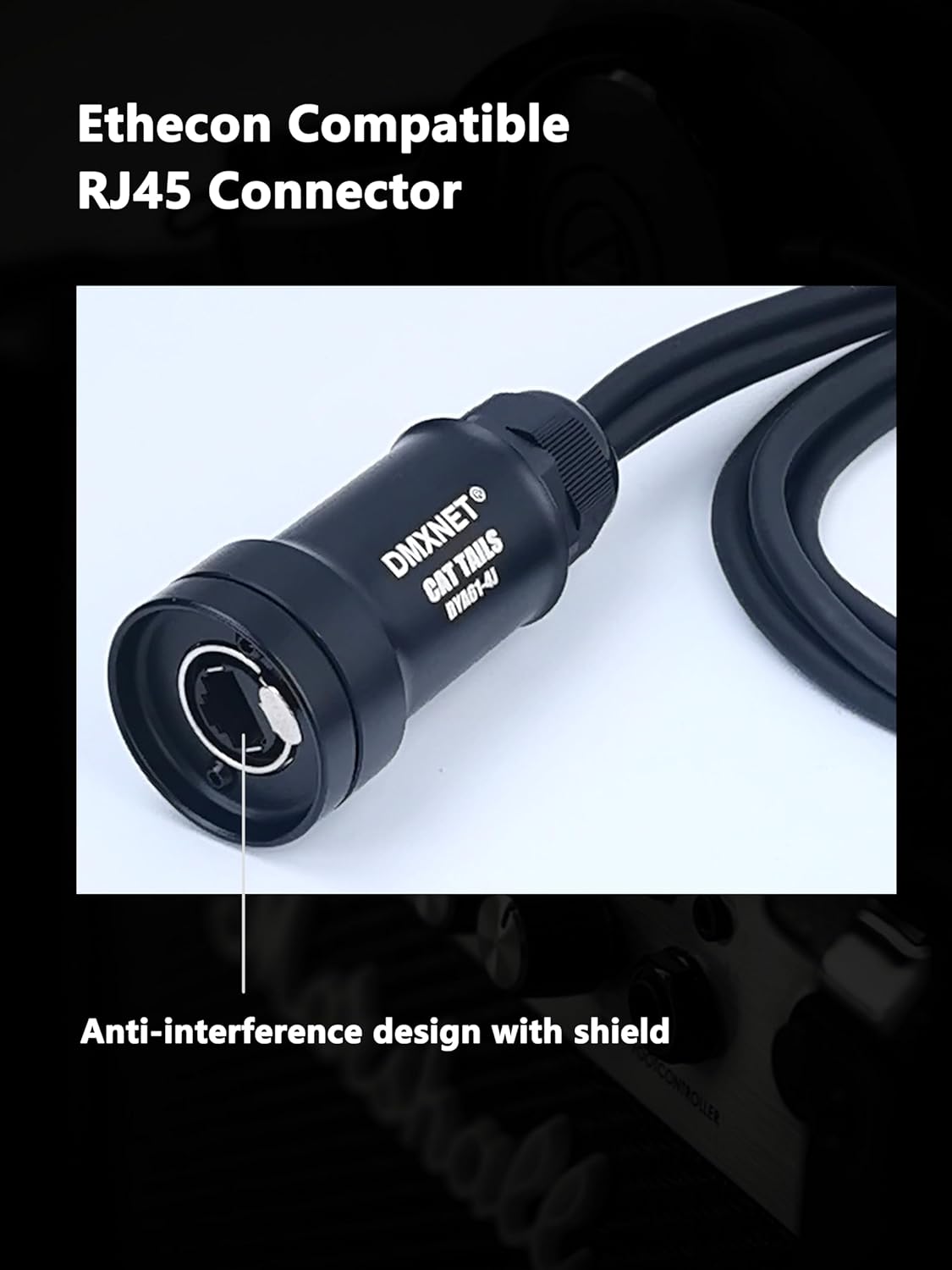 XLR Snake Cable to Ethercon Cable, 4 Channel Multi Network Snake Receiver， CAT5/CAT6 DMX512 Network Signal Extender, 6.35mm Stereo Plug, for Stage and Recording Studio, 3 Feet (2 Pieces​)