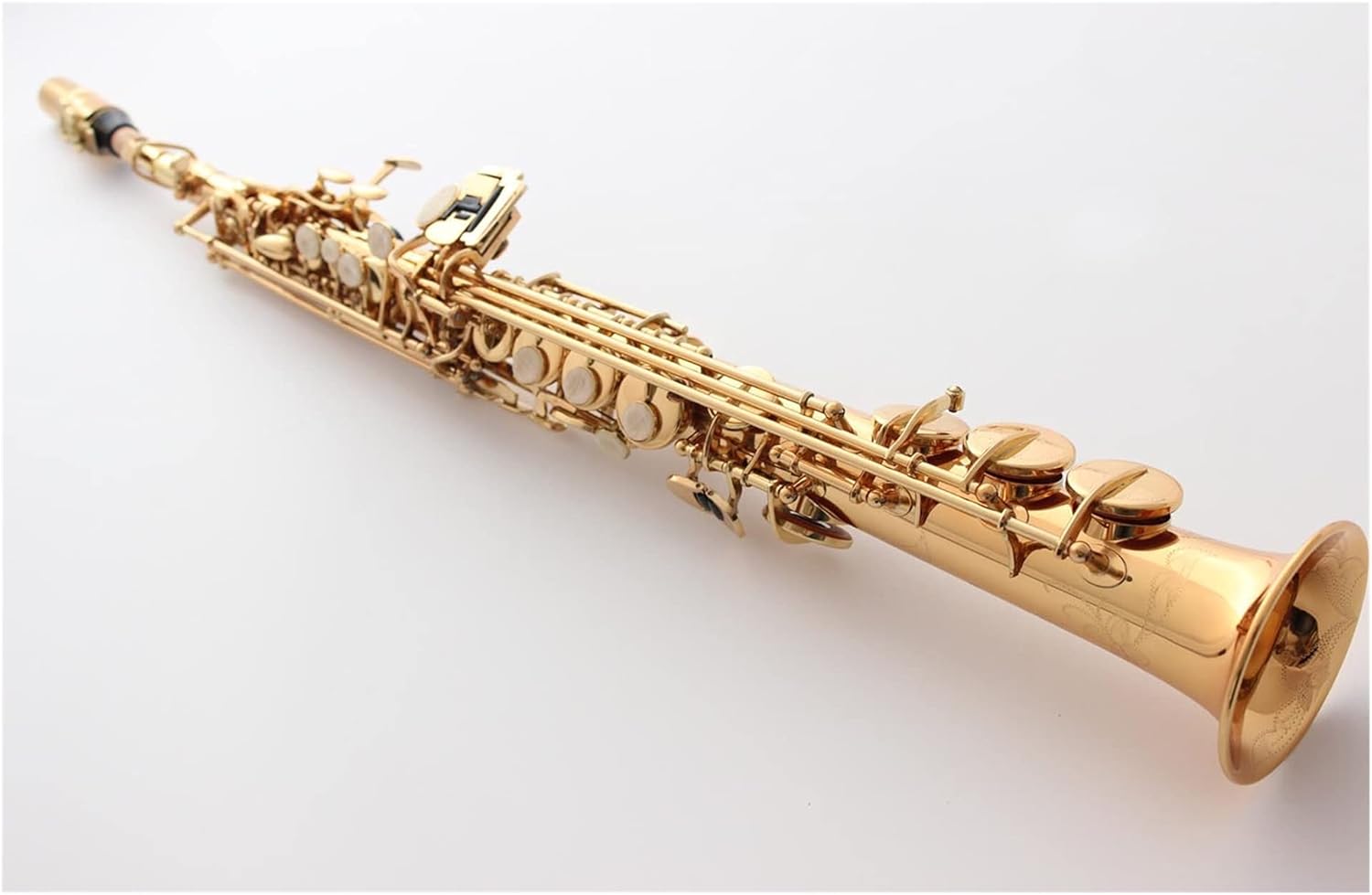 Saxophone Straight Soprano Saxophone Gold Lacquer B-Flat Soprano Sax R54 with Case Mouthpiece Reeds Neck Key Type Woodwind Instrument