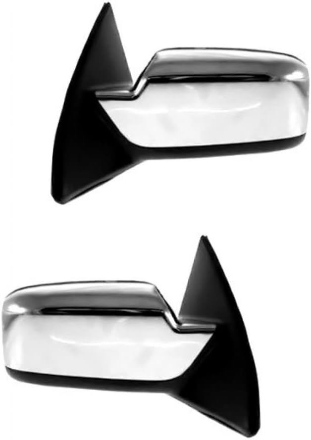 For Lincoln MKZ 2007-2010 Power View Mirror Driver and Passenger Side | Pair | Rear | Outer | With Heat | With Puddle Lamp | With Memory | Chrome Cover | FO1320322, FO1321322 | 6H6Z17683B, 6H6Z17682B