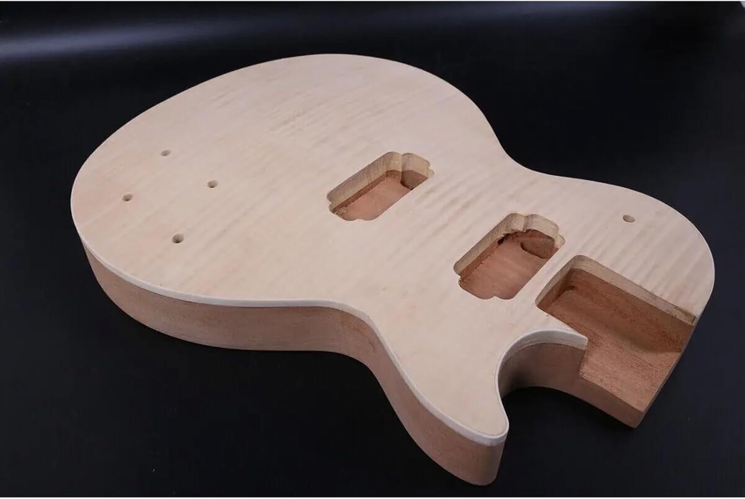 Guitar Body Guitar Replacement Parts DIY Electric Guitar Body Replacement Flame Maple Veneer HH Pickup Guitar Parts Accessory Undrilled