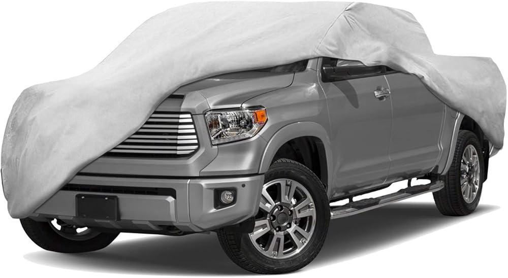 Motor Trend Custom Fit Truck Cover for Toyota Tundra 2006-2019, Heavy Duty Car Cover Waterproof All Weather, Indoor Outdoor Heavy Duty Car Cover for Automobiles UV Rain Snow Dust, Winter Storage