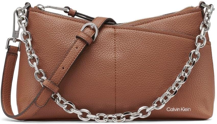 Calvin Klein womens Zoe Top Zip Chain Crossbody