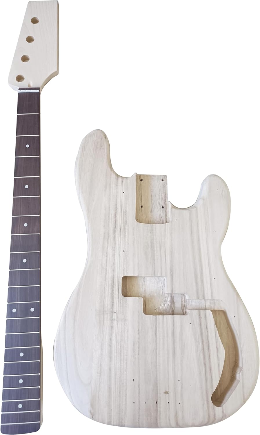 DIY PB Bass Guitar Kit PB Bass Style Beginner Kits 4 String Right Handed with Paulownia Body Hard Maple Neck Rosewood Fingerboard Chrome Hardware Build Your Own Bass Guitar.