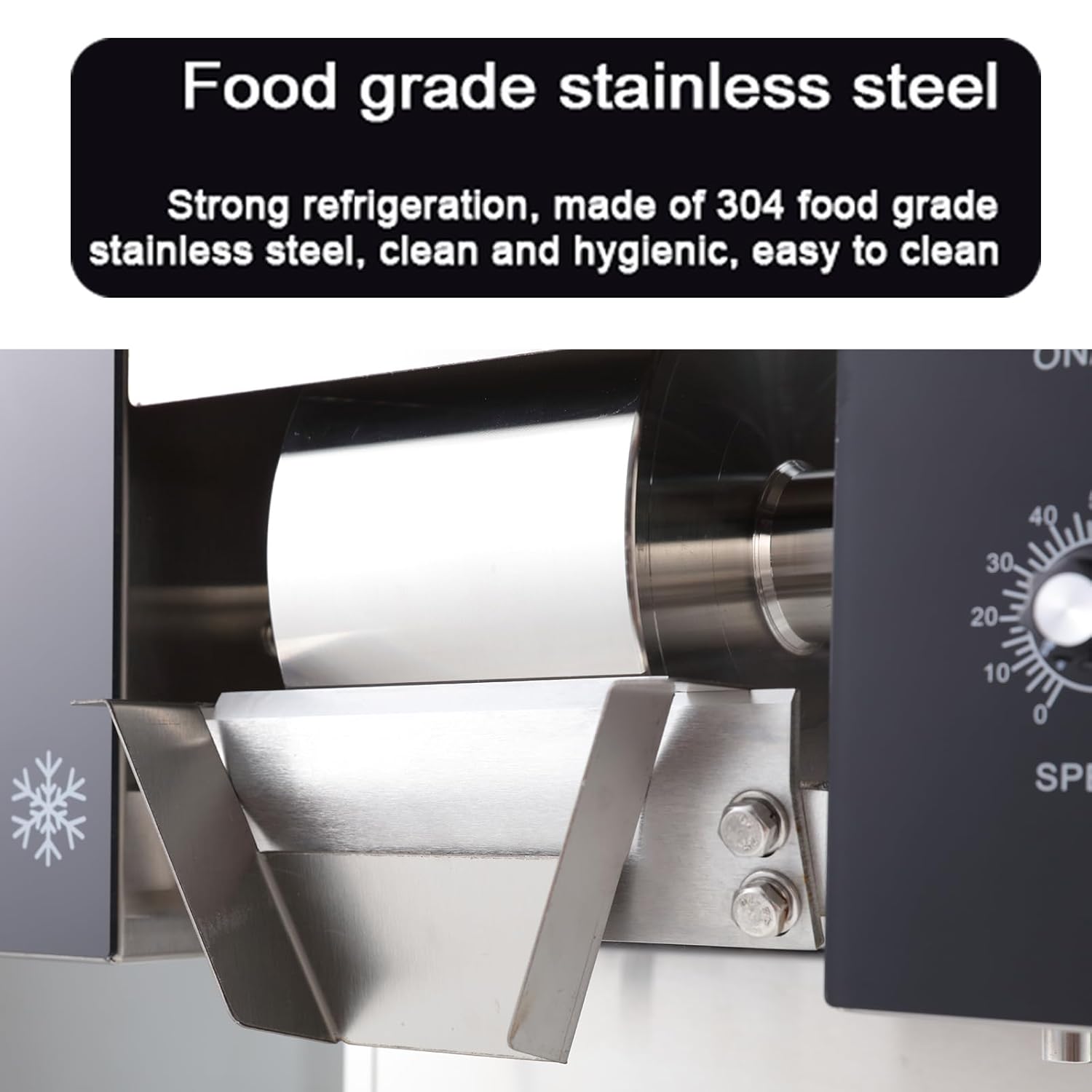 Kolice Commercial Automatic Electric Snowflake Ice Machine, Ice Shaving Machine, Snow Cone Maker 374lbs/day, Air Cooling, Quality Compressor for Food Truck, Restaurant, Milktea Shops, Household, etc