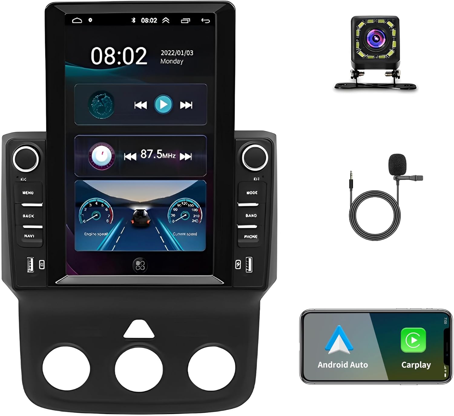 Car Stereo Radio Upgrade for Dodge Ram 1500 2500 3500 2013 2014 2015 2016 2017 2018 2019, 9.7