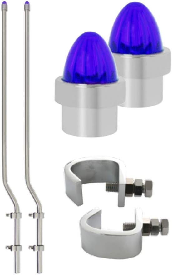 GG Grand General 94824 Purple 1 inch Chrome Plated Watermelon Lighted Bumper Guide, Pair