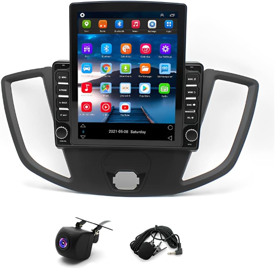 Android 14 Car Stereo Fit for Ford Transit/Custom 2013-2019 Radio Upgrade 9.7inch Touch Screen with Wireless Carplay Android Auto Backup Camera Mirror Link GPS SWC WiFi FM, 4+64G
